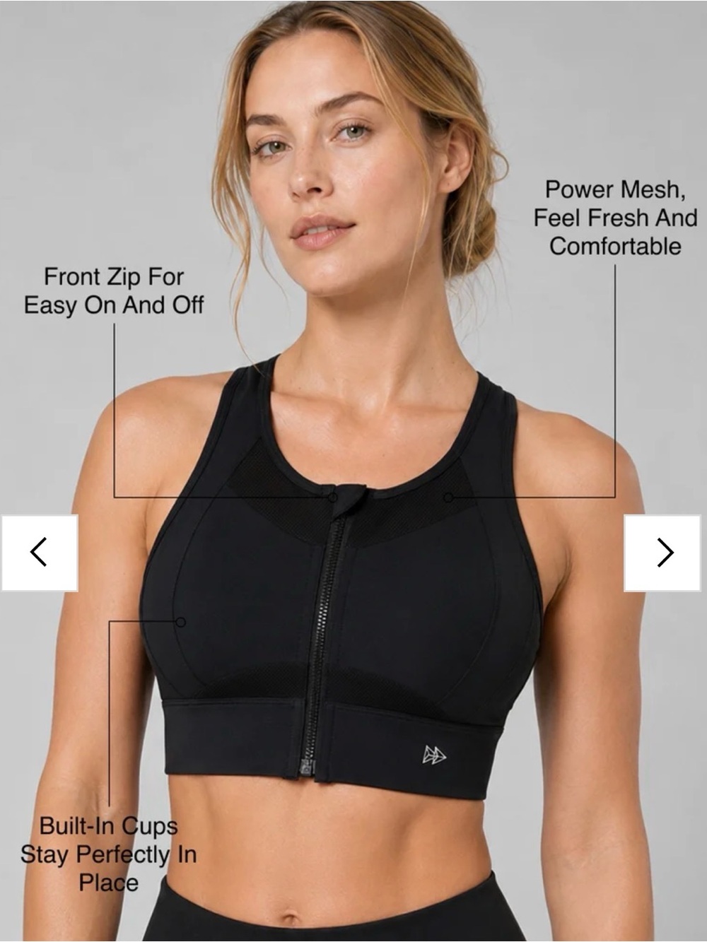 Sculpt™ Zip Front Breathable Racerback High Support Running Bra